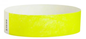 Tyvek 3/4" Solid Wristbands, Neon Yellow (500 Wristbands per box)